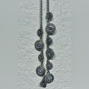 Vintage Silver-tone Dangle Necklace with Circular Charms
